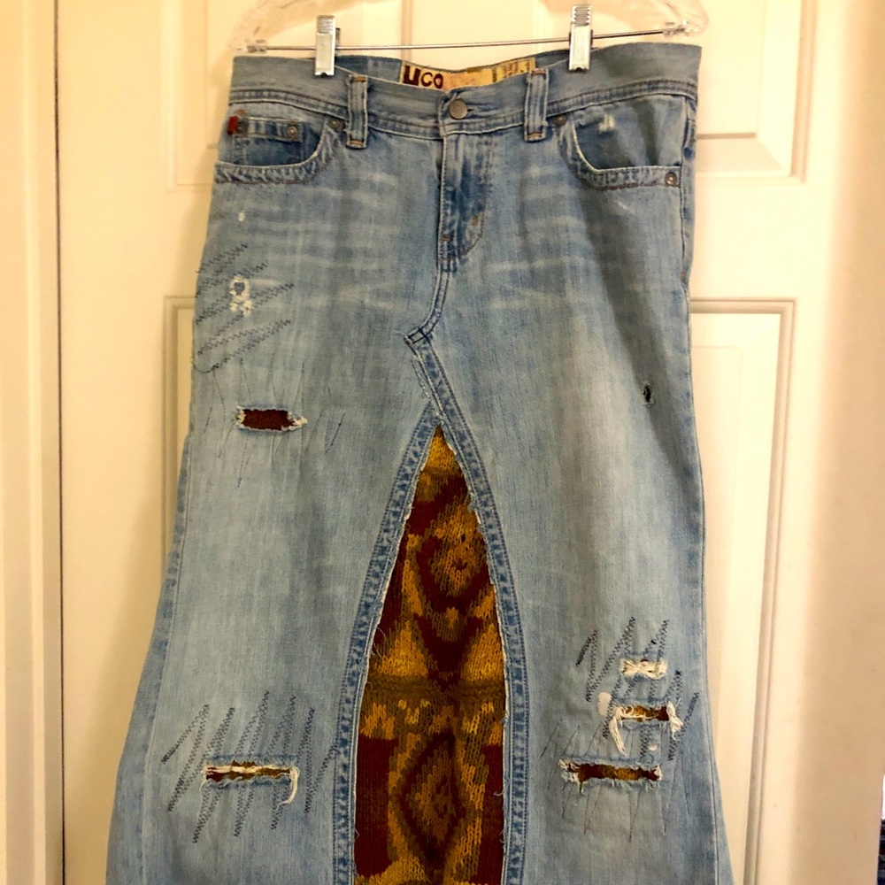 Maxi Denim Sweater Skirt size 9